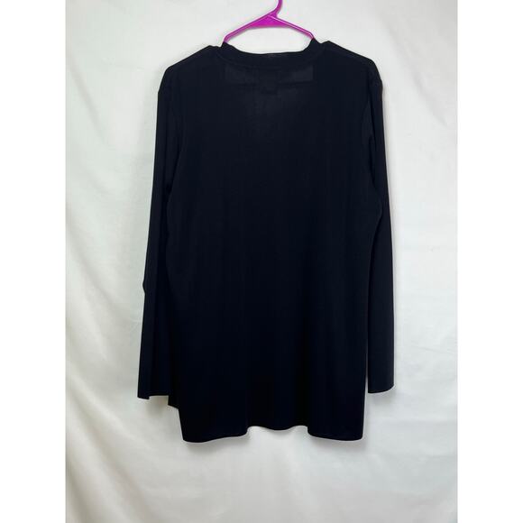 Misook Women's Size Large Black Lightweight Long Sleeve Open Front Cardigan - Picture 6 of 6